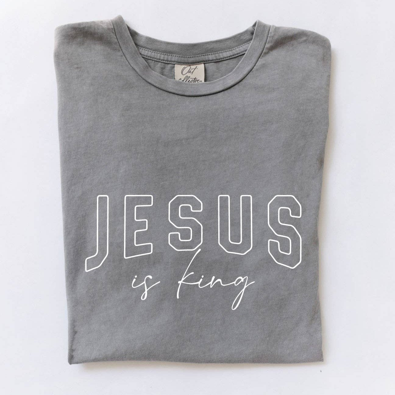 JESUS IS KING Mineral Washed Graphic Tee