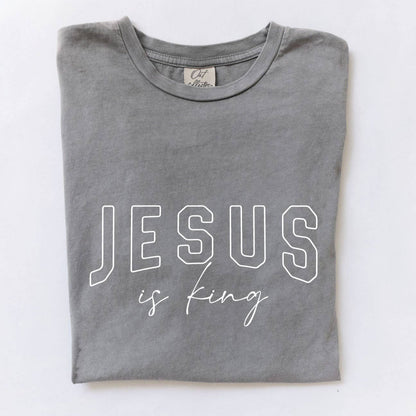 JESUS IS KING Mineral Washed Graphic Tee