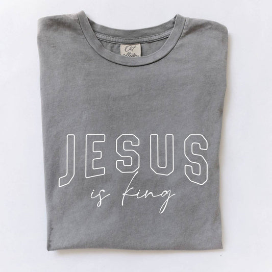 JESUS IS KING Mineral Washed Graphic Tee