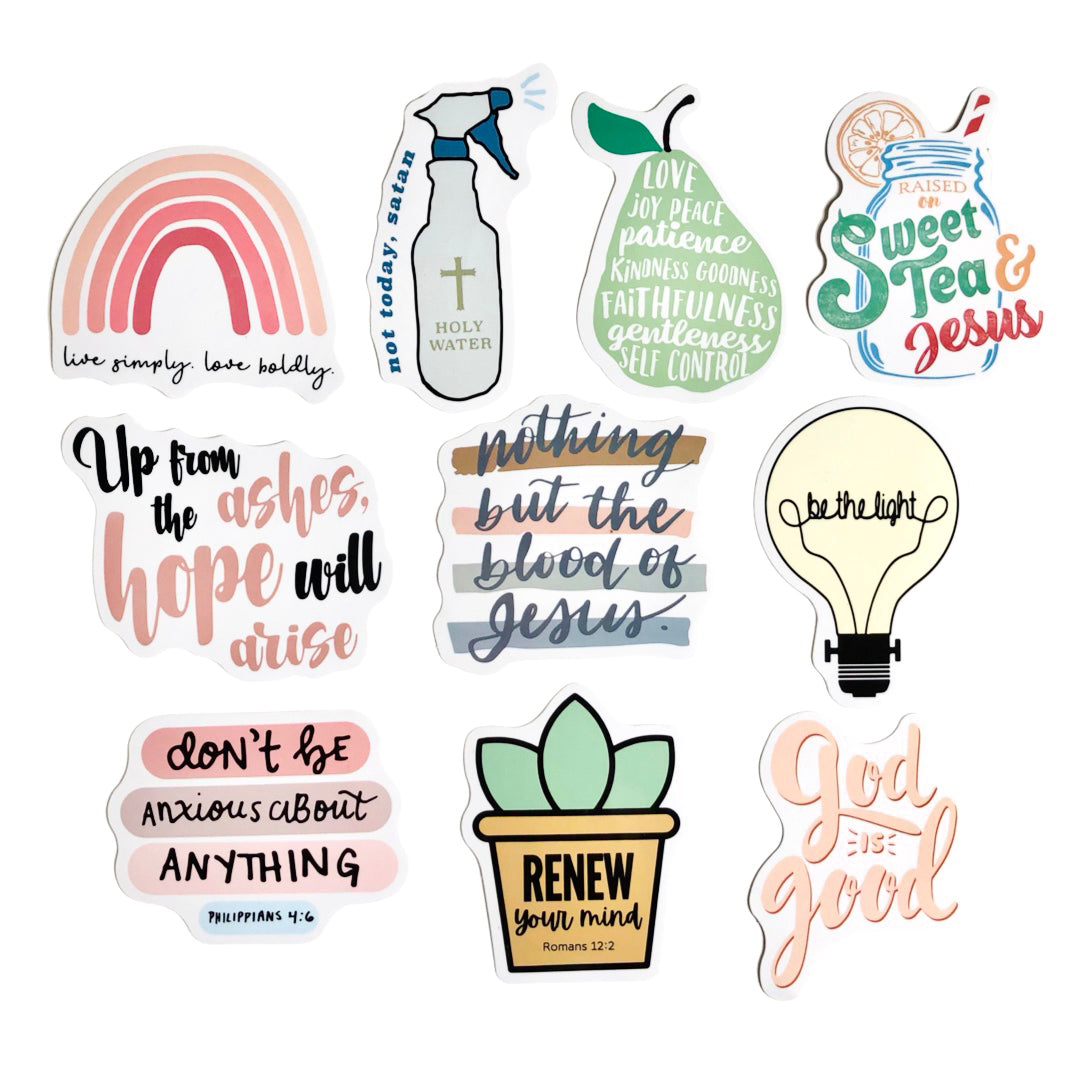 Christian Sticker Bundle - 10 Pack