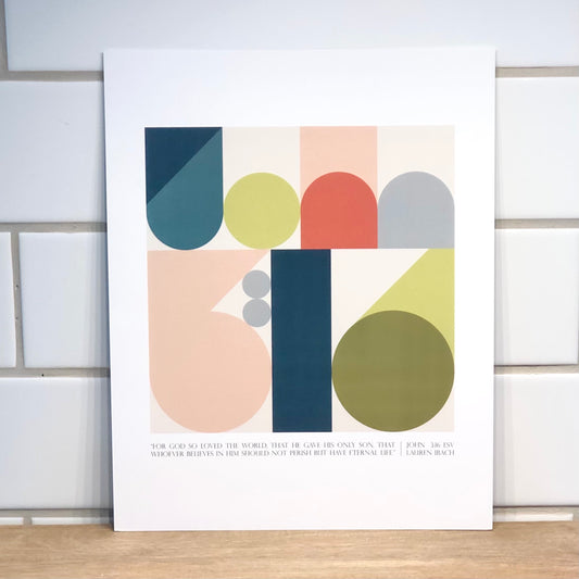 John 3:16 8x10 Modern Art Print
